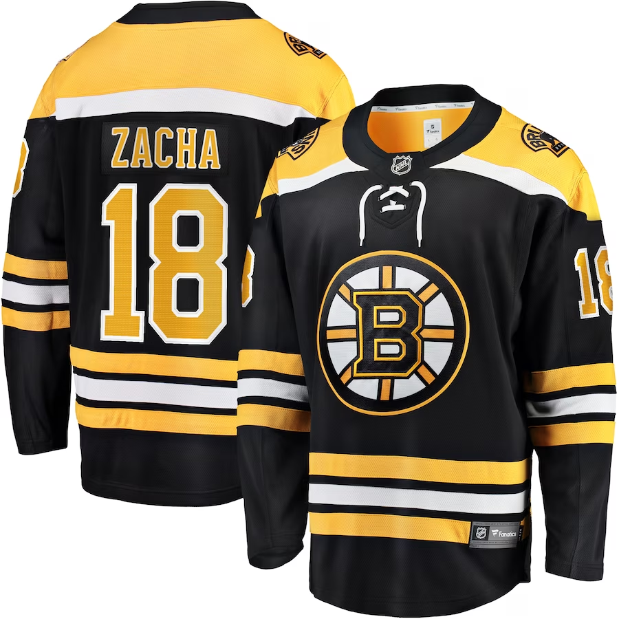 Men's Boston Bruins Pavel Zacha #18 Black Jersey